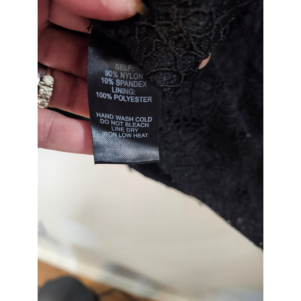 Lulus Black Lace Bell Sleeve Blouse M - Picture 7 of 7